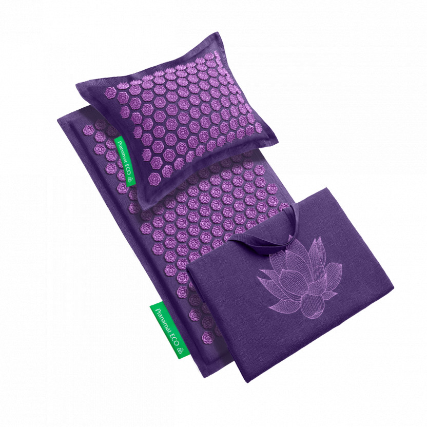 Komplet za masažu: prostirka + jastuk + vreća (Ljubičasta/Ljubičasta)