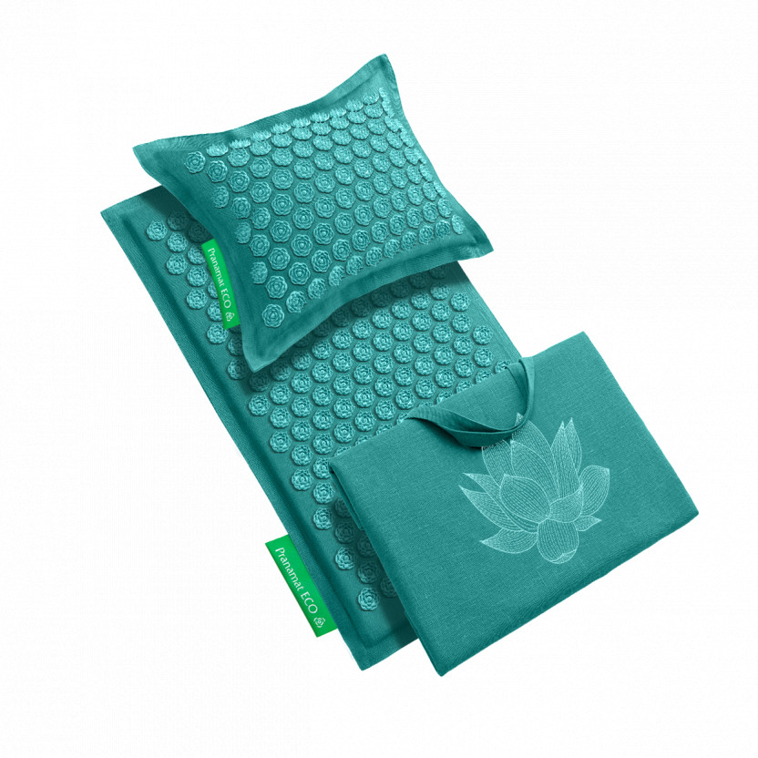 Komplet za masažu: prostirka + jastuk + vreća (Tirkizna/Tirkizna)